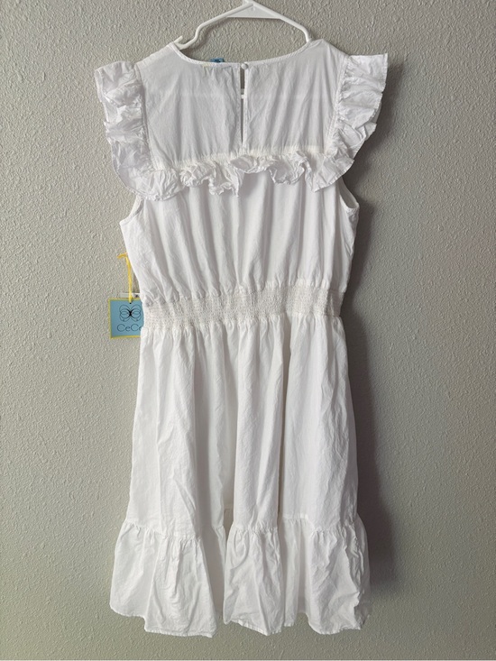 CeCe Dresses & Skirts - CeCe Island Time Embroidered Ruffle Smocked Midi Dress White Ivory NWT Size L